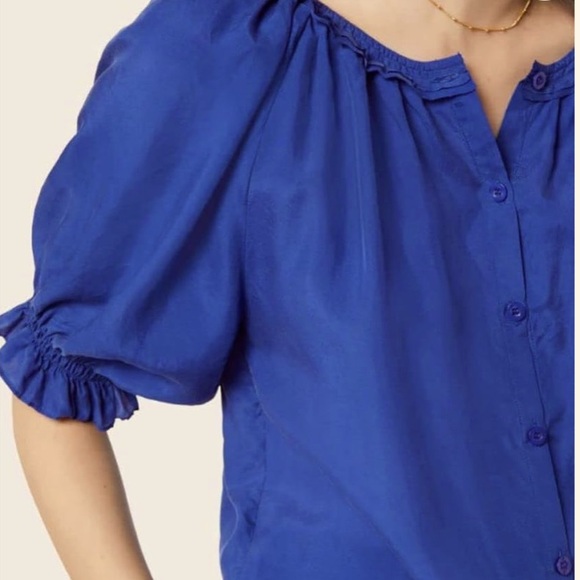 JOIE Moneta Silk Blouse - Clematis Blue - Picture 5 of 6